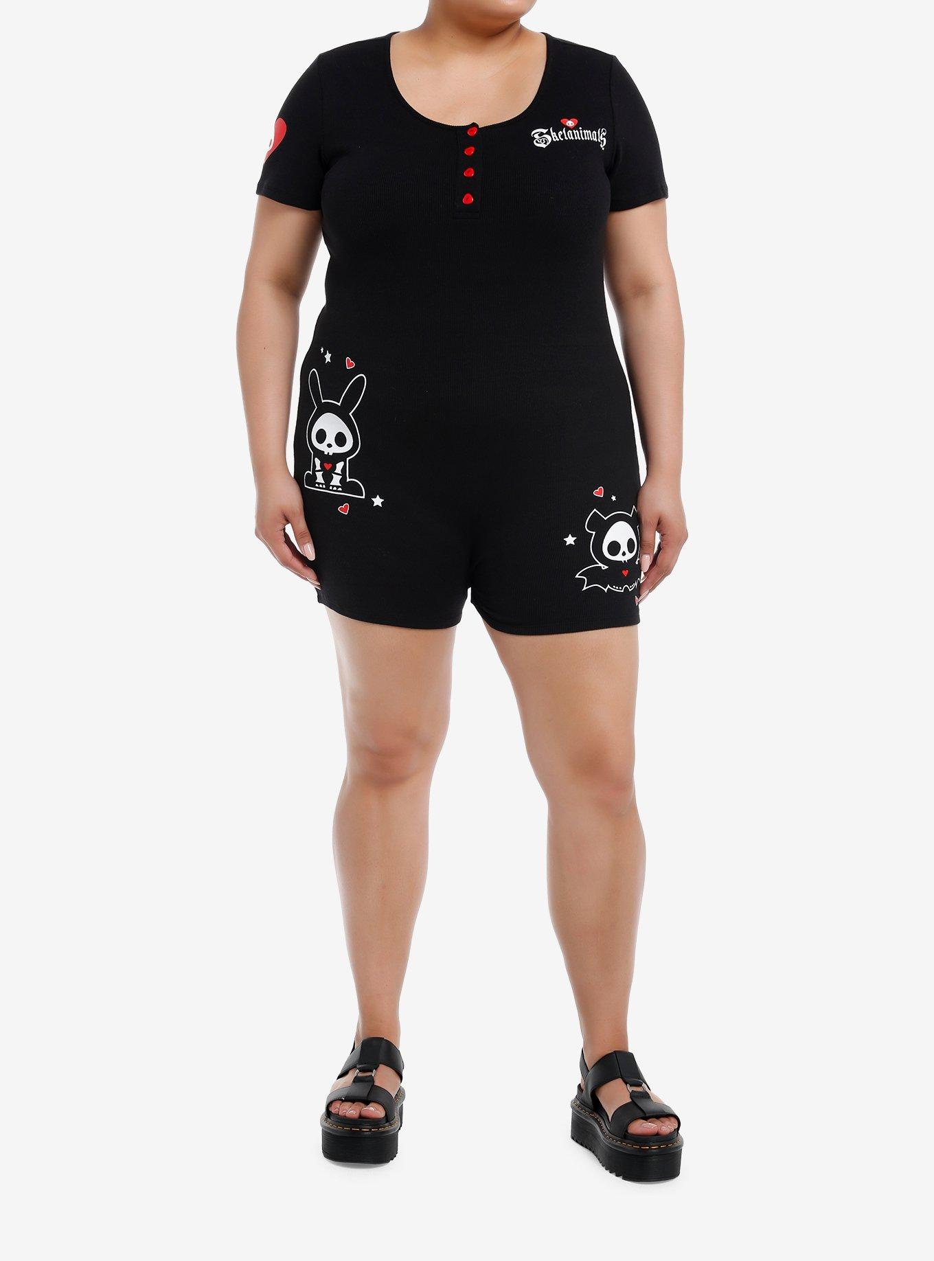 Skelanimals Characters Romper Plus Size, BLACK, alternate