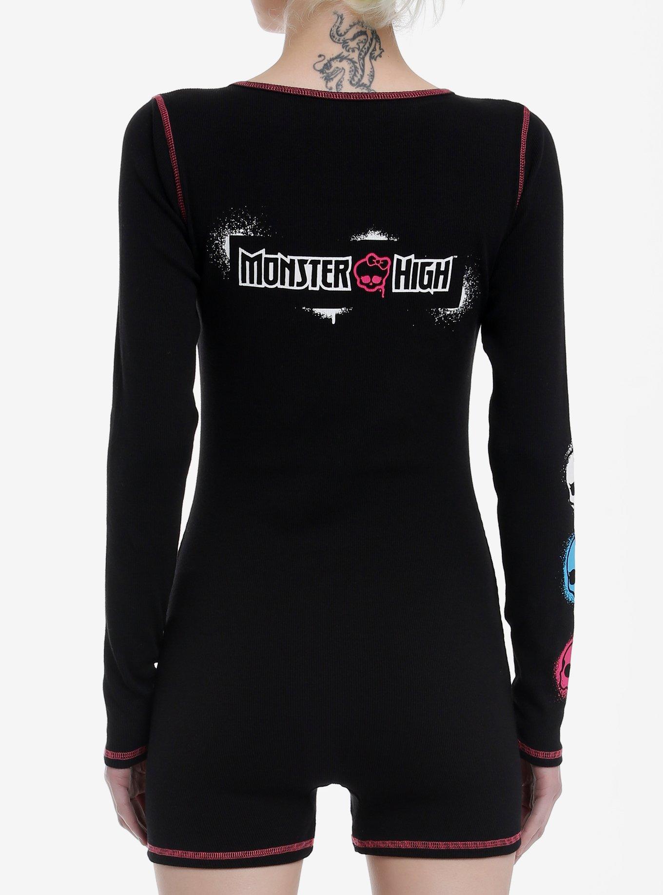 Monster High Icons Long-Sleeve Romper, BLACK, alternate