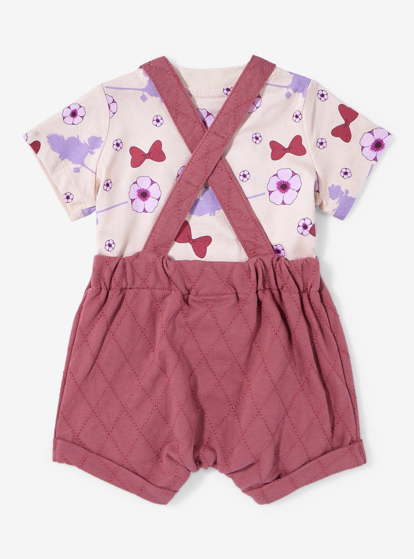 Studio Ghibli Kiki's Delivery Service Quilted Infant T-Shirt and Overall Set &mdash; BoxLunch Exclusive, MAROON, alternate
