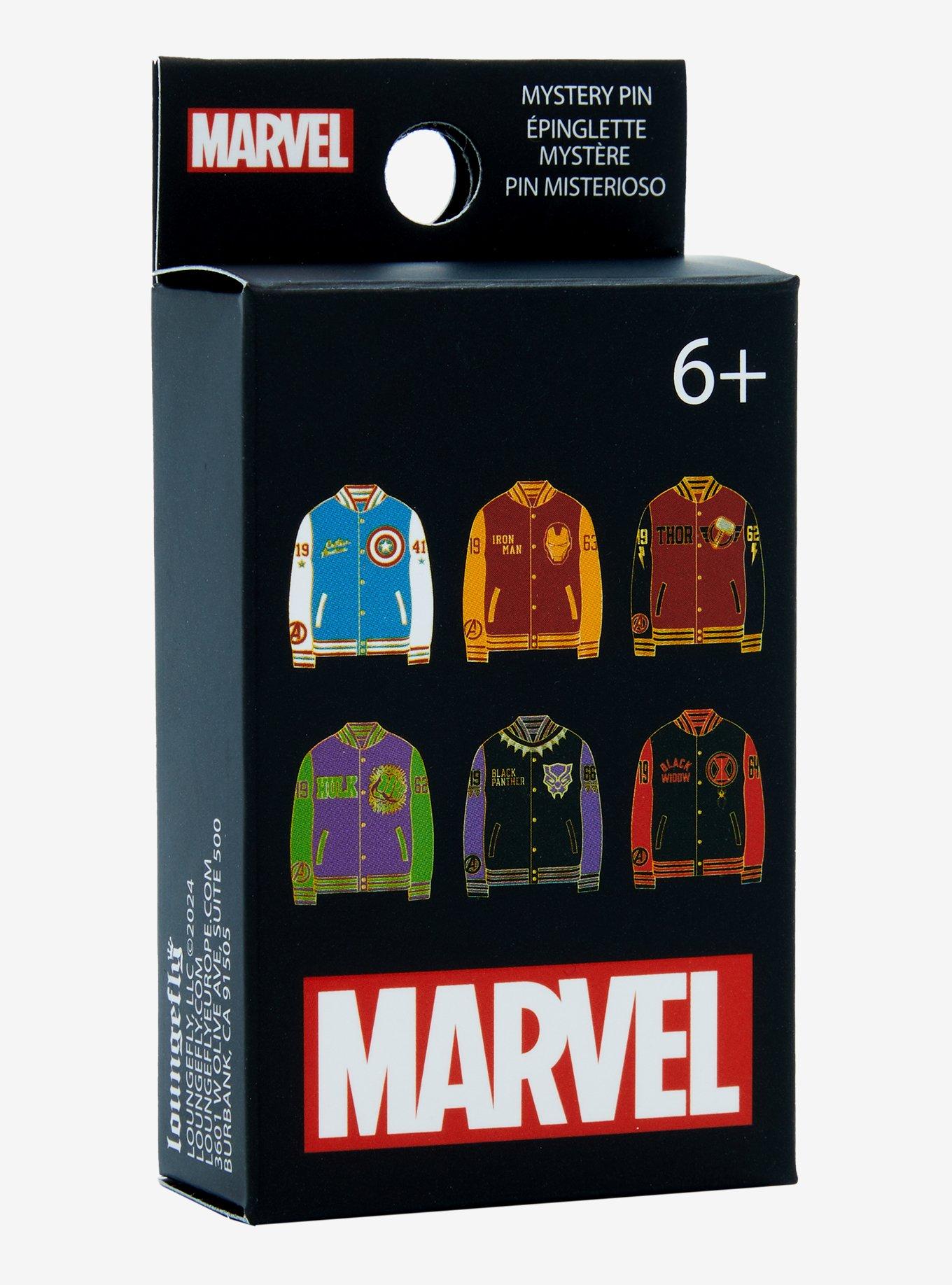 Loungefly Marvel Hero Varsity Jacket Blind Box Enamel Pin — BoxLunch Exclusive, , hi-res