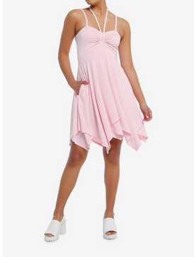 Thorn & Fable® Pink Halter Hanky Hem Dress, , hi-res