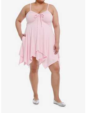 Thorn & Fable® Pink Halter Hanky Hem Dress Plus Size, , hi-res