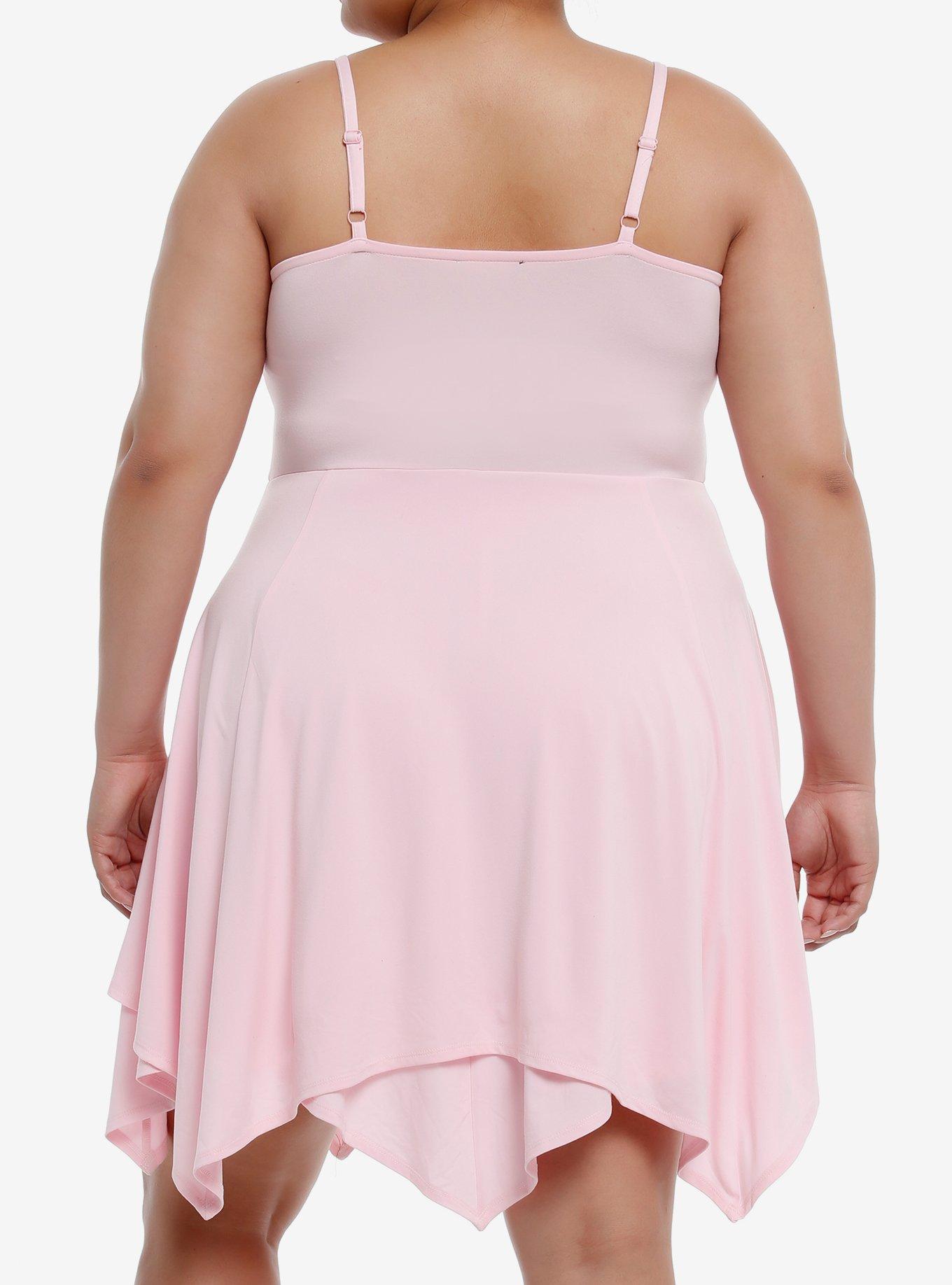 Thorn & Fable® Pink Halter Hanky Hem Dress Plus Size, PINK, alternate