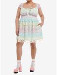 Thorn & Fable® Pastel Rainbow Butterfly Dress Plus Size, PURPLE, alternate