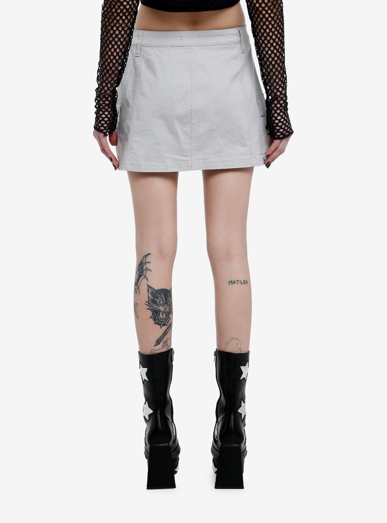 Social Collision Grey & Black Star Mini Skort, BLACK, alternate