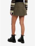 Social Collision® Olive Grommet Tape Wide Yoke Skirt, BLACK, alternate