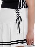 Sweet Society® White & Black Lace-Up Pleated Skirt Plus Size, BLACK, alternate