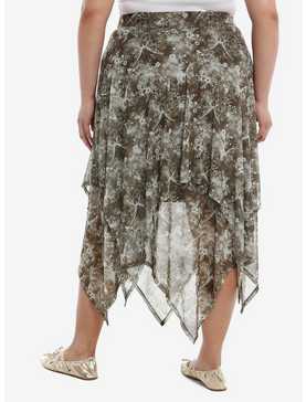 Thorn & Fable® Butterfly Sage Tie-Dye Hanky Hem Skirt Plus Size, , hi-res