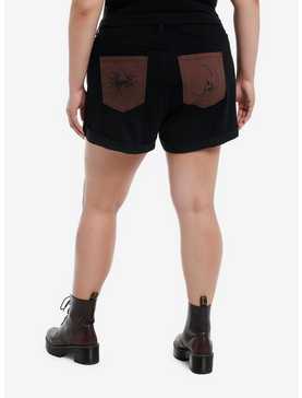Cosmic Aura® Black & Brown Celestial High-Rise Mom Shorts Plus Size, , hi-res