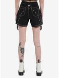 Black Skull & Barb Wire Girls Cargo Shorts, , alternate