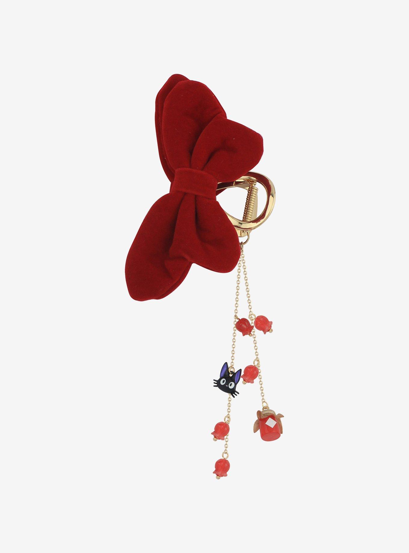 Studio Ghibli Kiki's Delivery Service Red Velvet Bow Claw Hair Clip, , hi-res