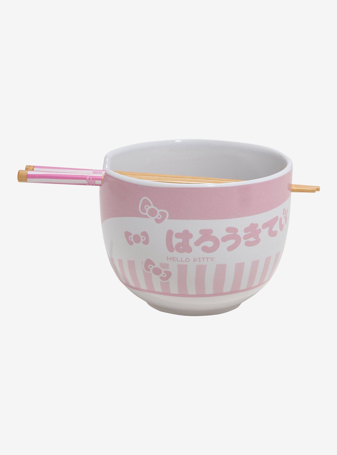 Hello Kitty Striped Ramen Bowl With Chopsticks, , alternate