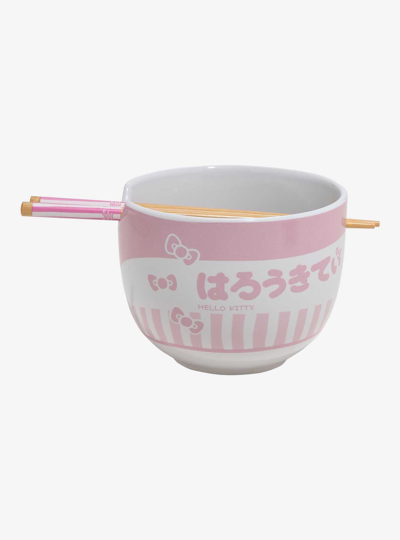 Hello Kitty Striped Ramen Bowl With Chopsticks, , hi-res