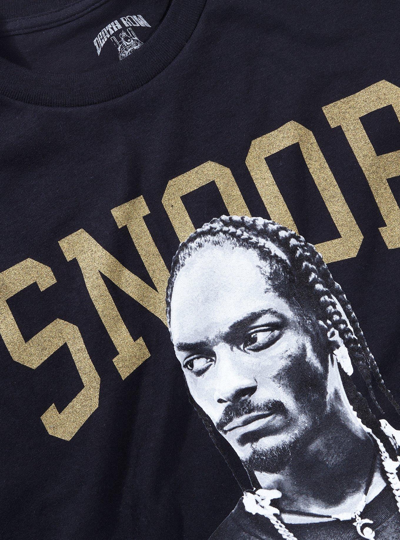 Snoop Dogg Portrait Gold Lettering Boyfriend Fit Girls T-Shirt, BLACK, alternate