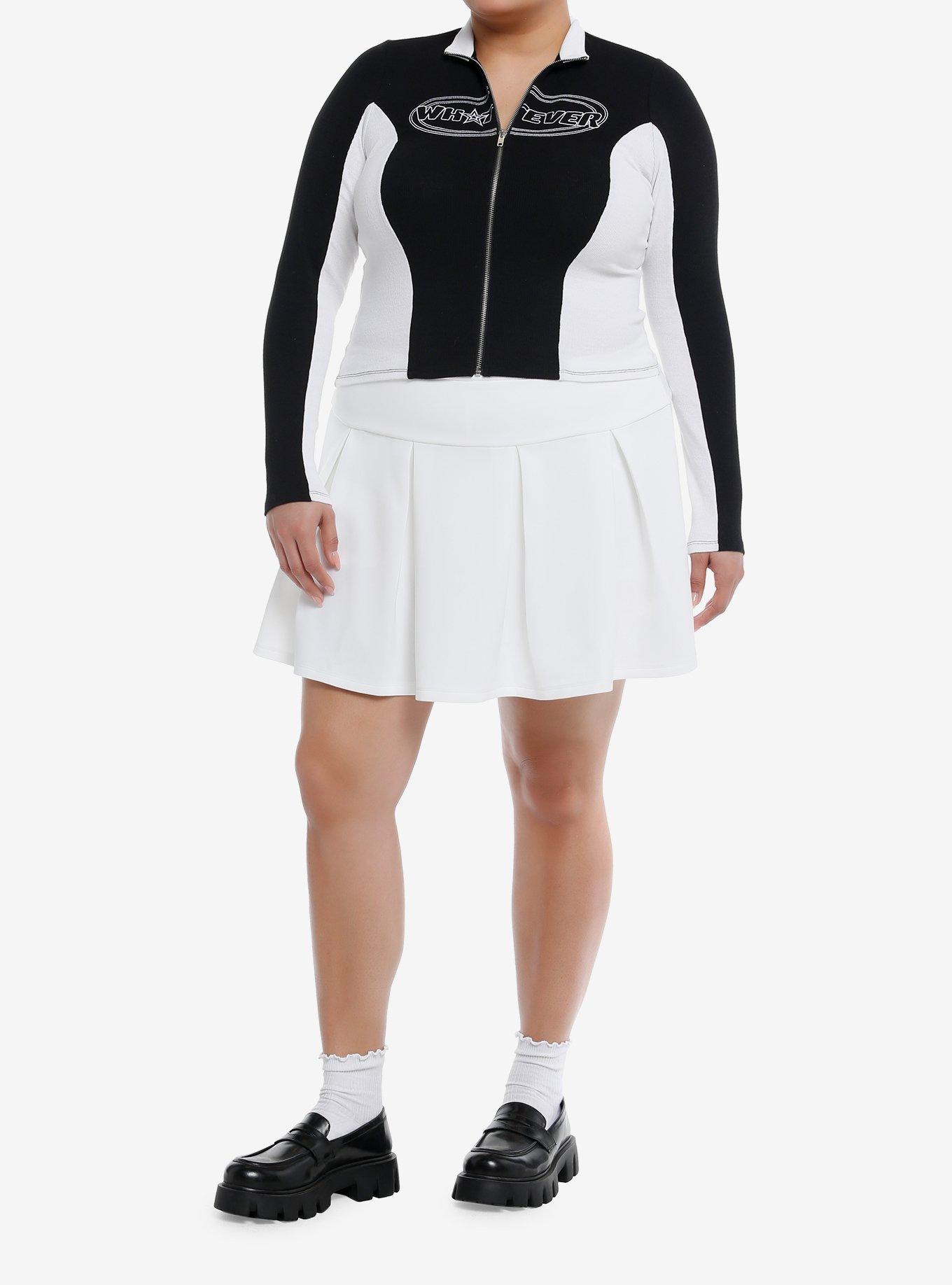 Sweet Society® Whatever Mock Neck Ribbed Zip Girls Top Plus Size, , hi-res