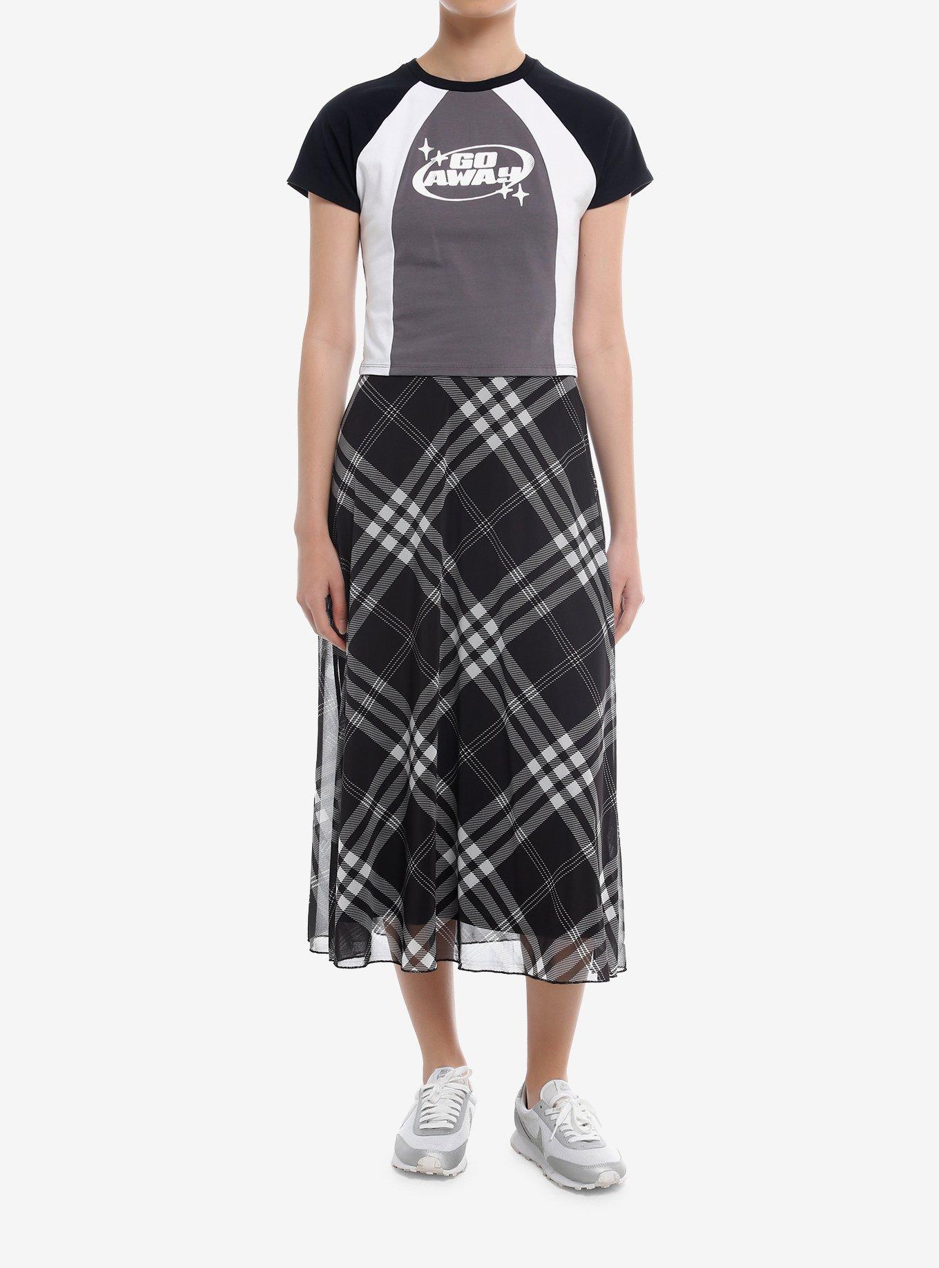 Social Collision Go Away Color-Block Girls Raglan T-Shirt, BLACK, alternate