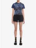 Social Collision® Blue Text Girls Crop T-Shirt, BLACK, alternate