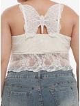 Thorn & Fable White Lace Butterfly Girls Cami Plus Size, , alternate