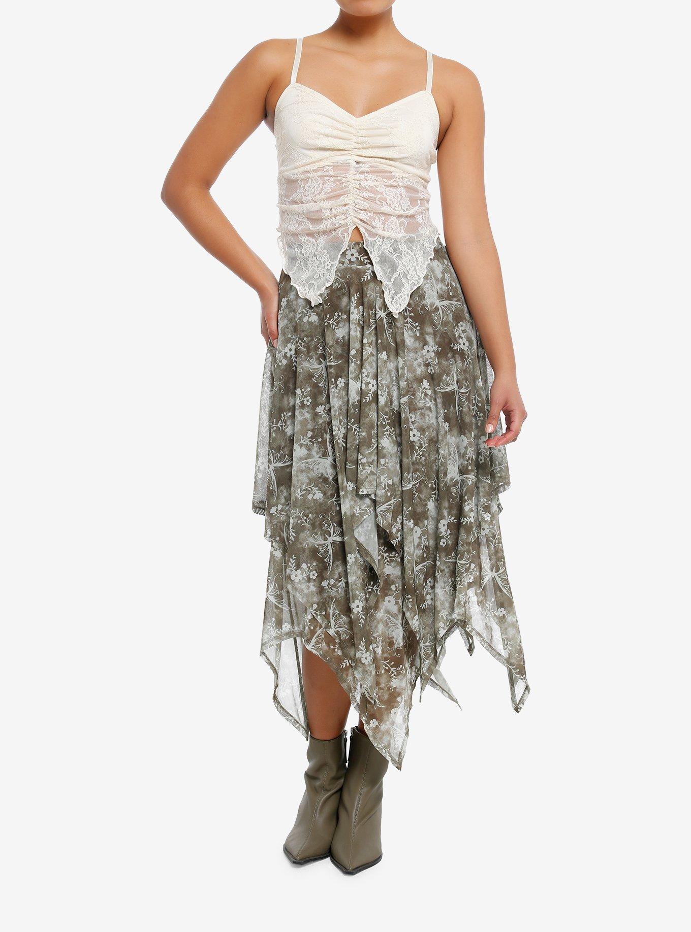 Thorn & Fable&reg; White Lace Butterfly Girls Cami, , alternate