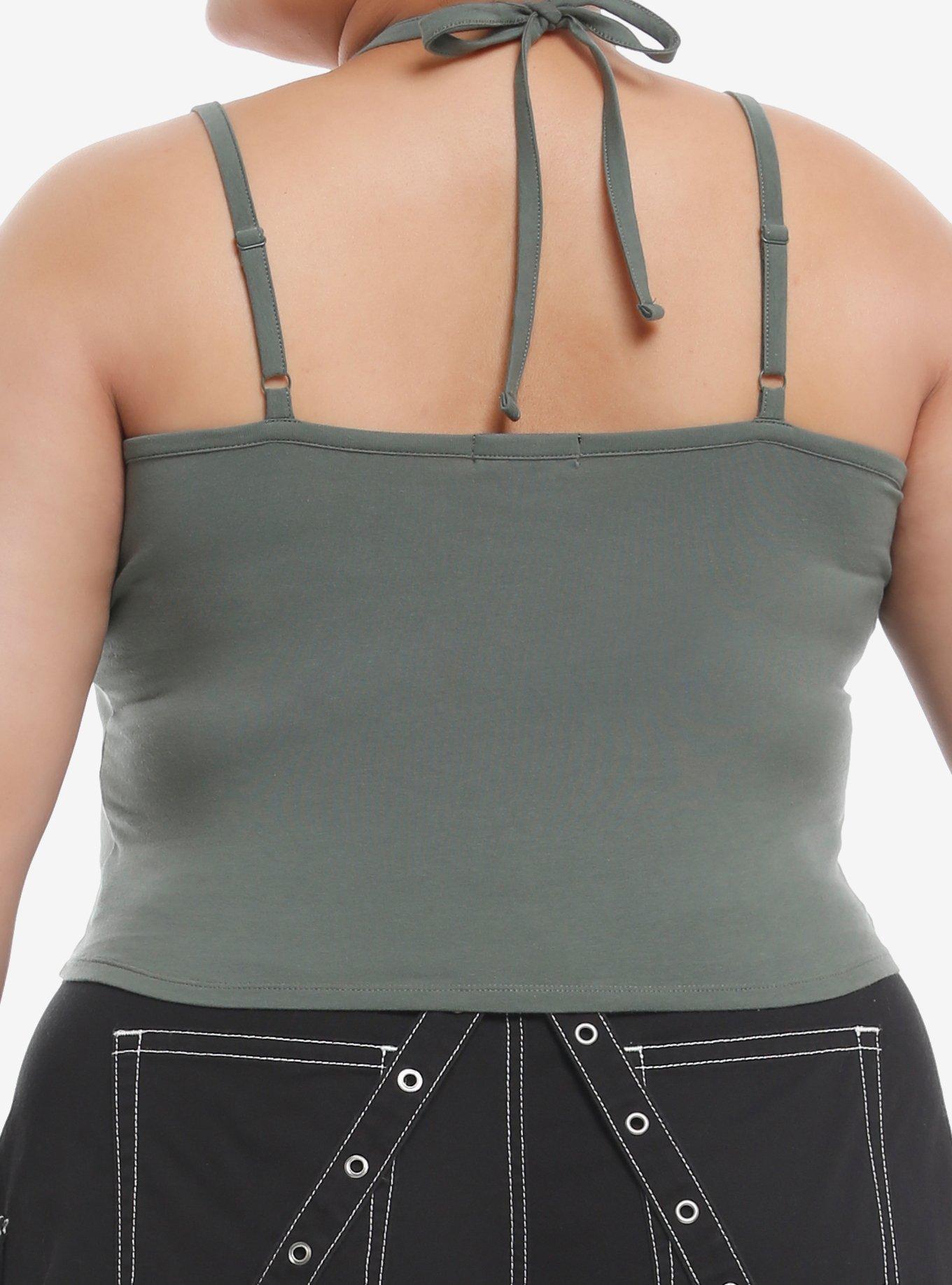 Social Collision® Winged Skull & Stars Girls Halter Tank Top Plus Size