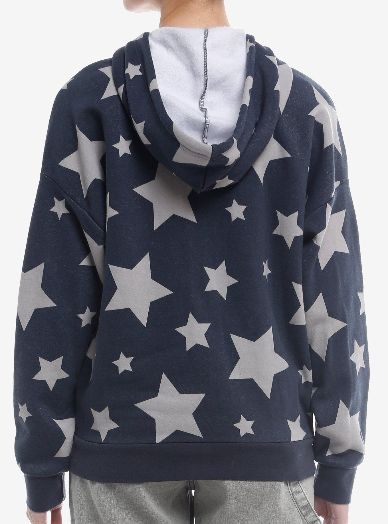 Social Collision® Dark Blue & Grey Star Girls Hoodie