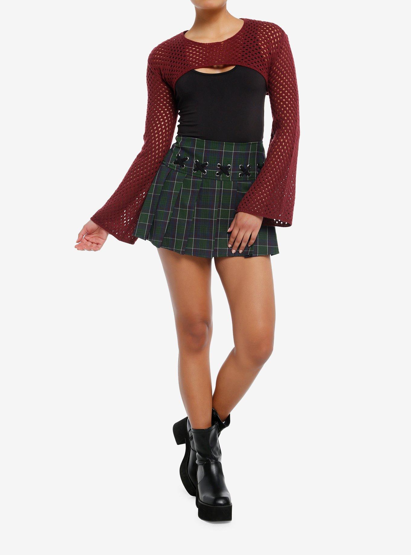 Sweet Society® Burgundy Bolero Girls Crop Shrug, BROWN, alternate