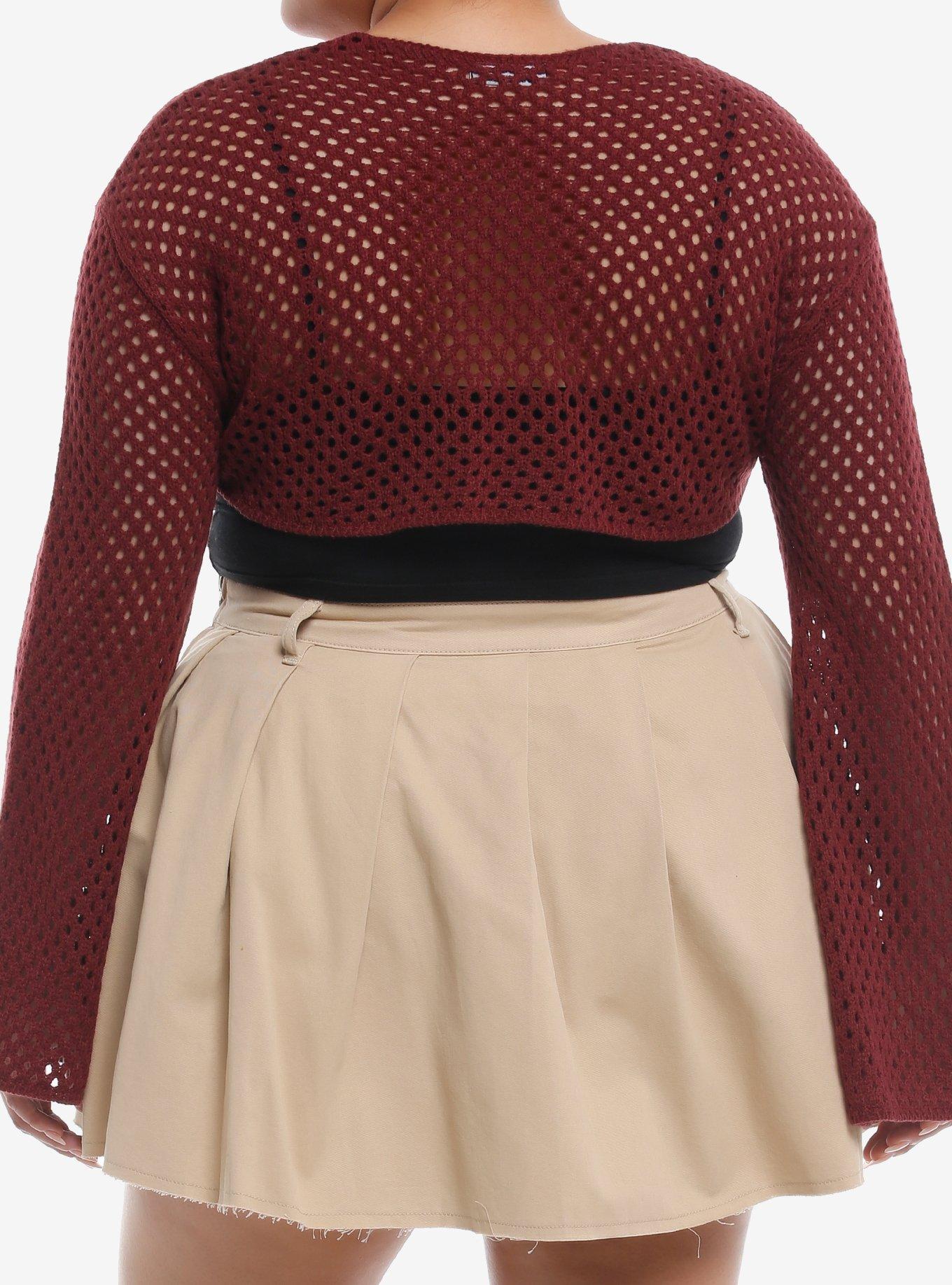 Sweet Society&reg; Burgundy Bolero Girls Crop Shrug Plus Size, BROWN, alternate