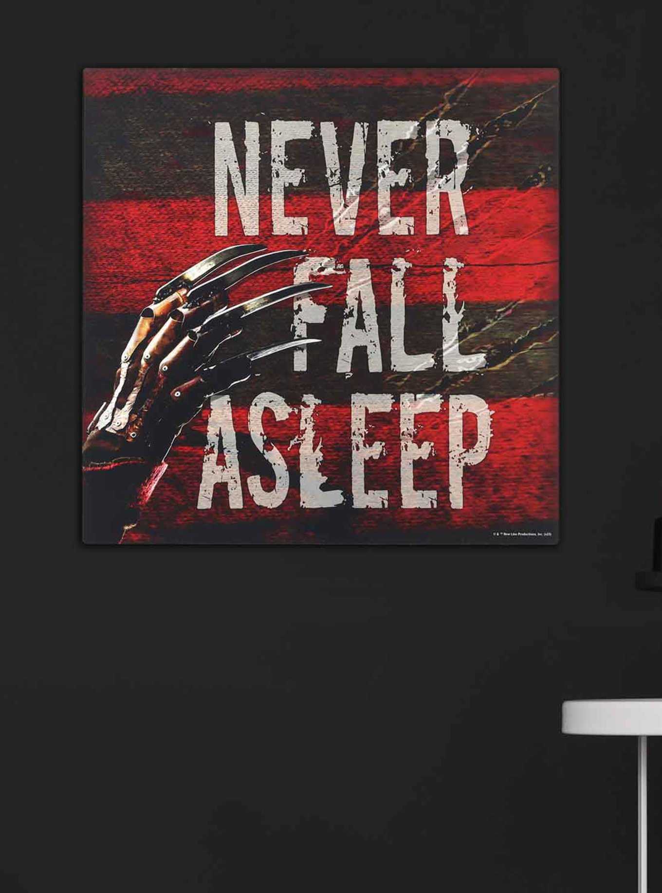 A Nightmare on Elm Street Never Fall Asleep Wood Wall Decor, , hi-res