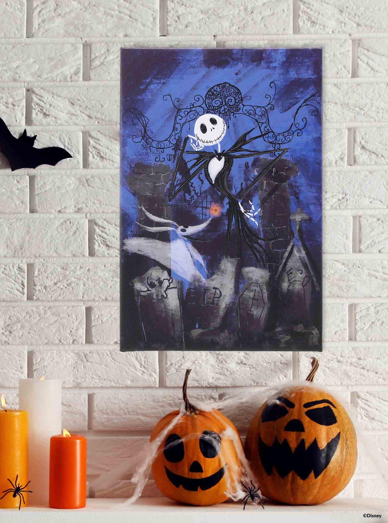 Disney Nightmare Before Christmas Jack & Zero Graveyard Canvas Wall Decor, , hi-res