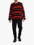 Thorn & Fable™ Red Maroon & Black Stripe Knit Sweater, RED, alternate