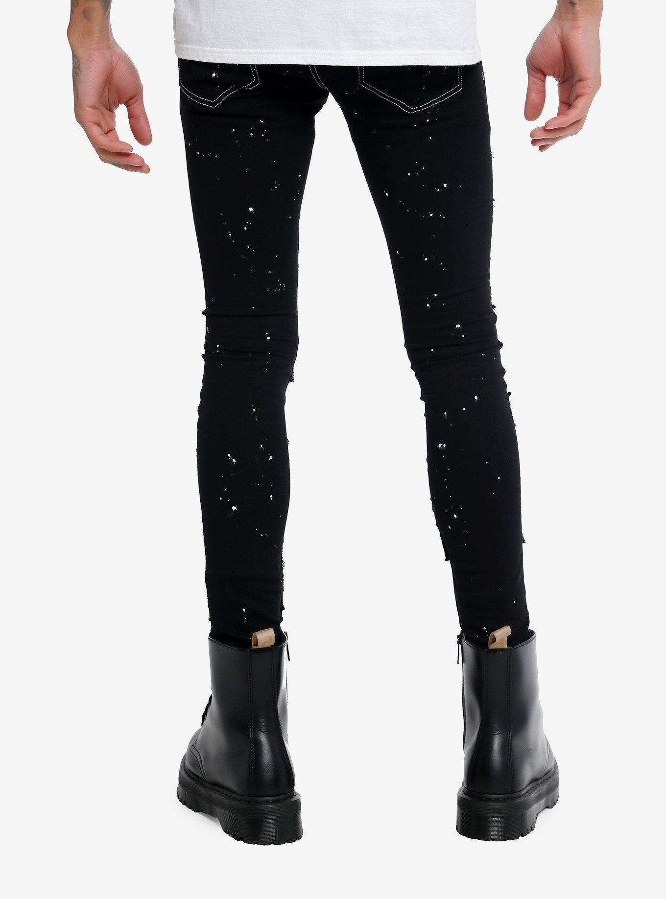 Black Skull Weapon Patches Stinger Jeans, , hi-res