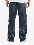 Indigo Flame Cargo Pocket Straight-Leg Jeans, GREY, alternate