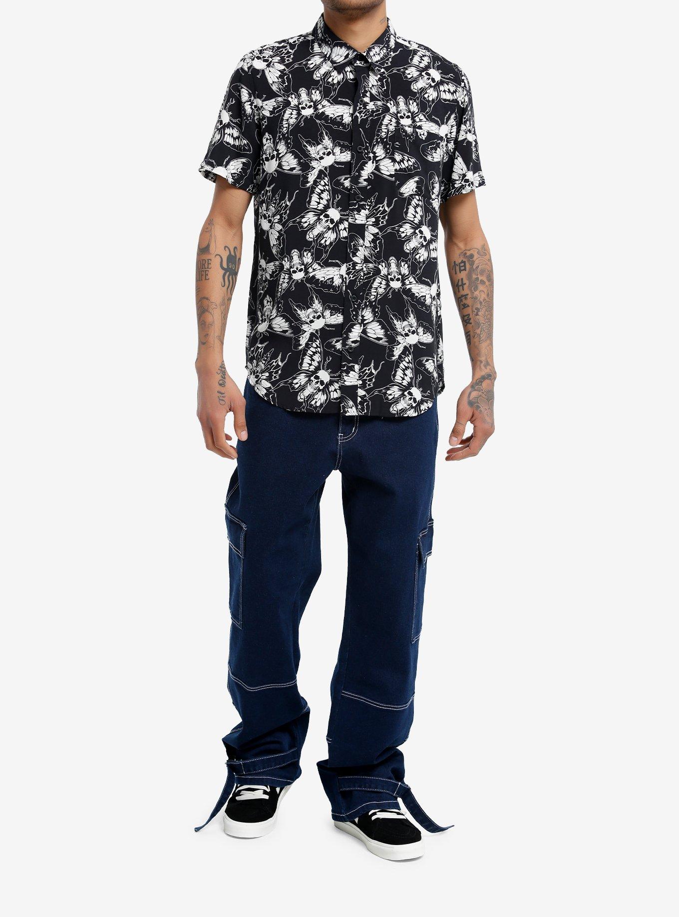Skull Fairy Wing Woven Button-Up, , hi-res