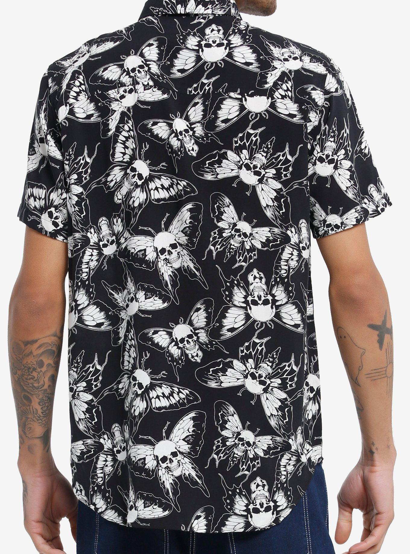 Skull Fairy Wing Woven Button-Up