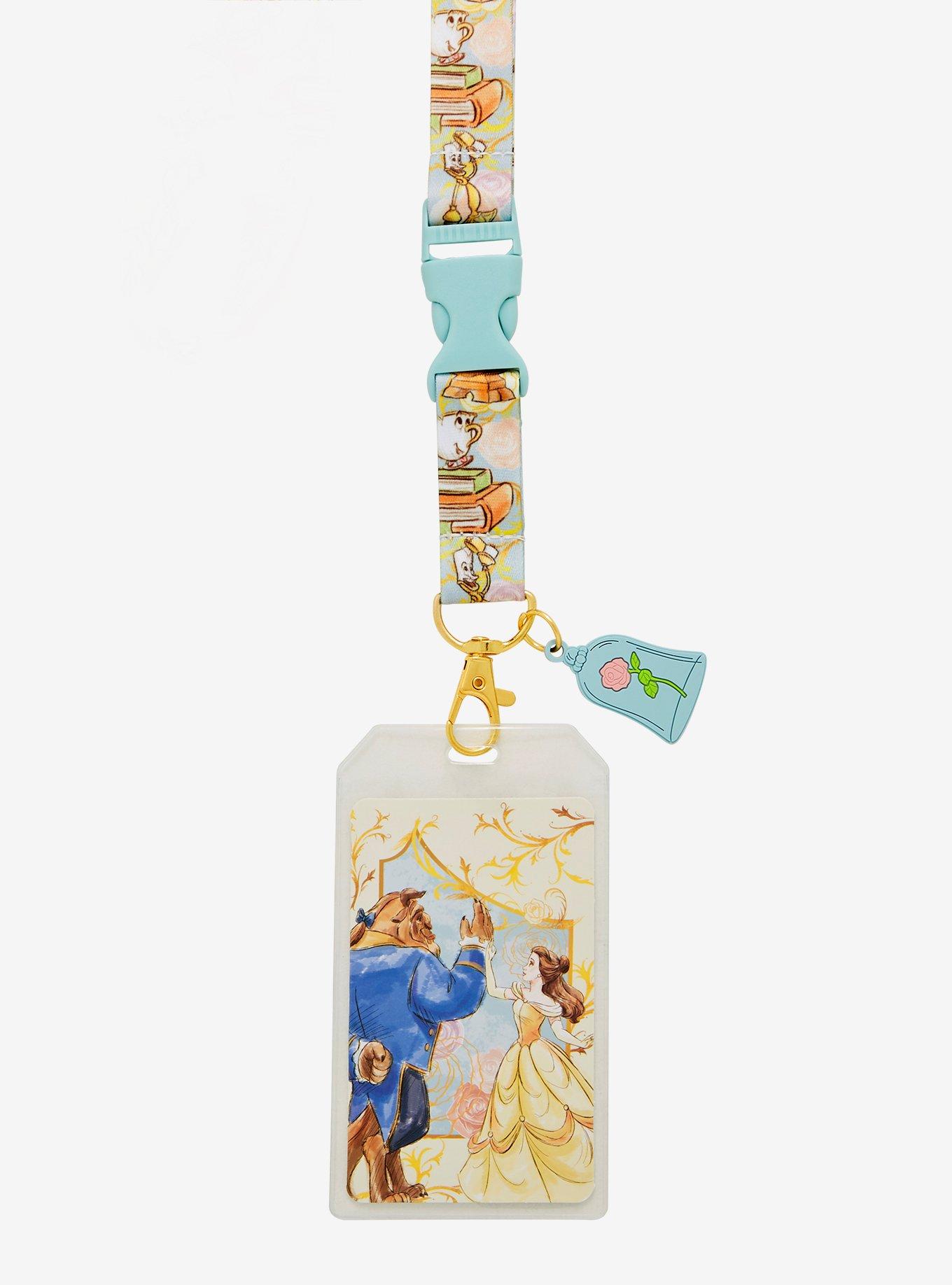 Disney Beauty and the Beast Belle and Beast Dancing Lanyard — BoxLunch Exclusive, , hi-res