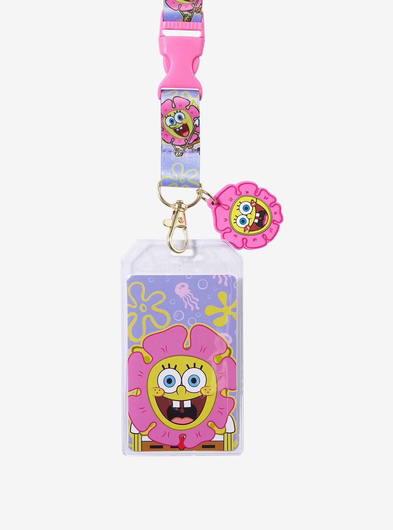 Loungefly SpongeBob SquarePants Flower Allover Print Lanyard - BoxLunch Exclusive, , alternate