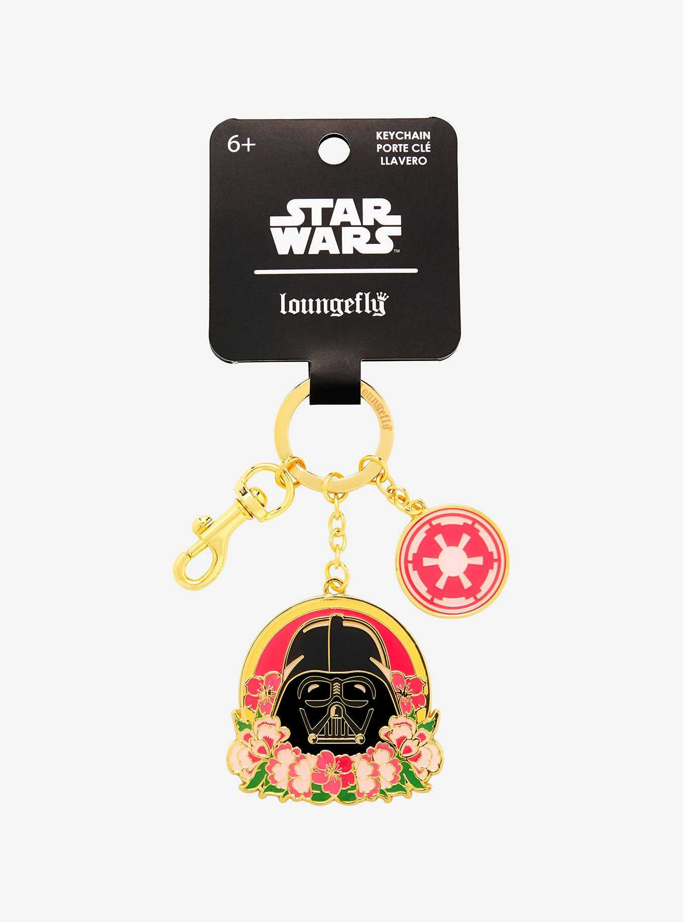 Loungefly Star Wars Darth Vader Floral Multi Charm Keychain — BoxLunch Exclusive, , hi-res