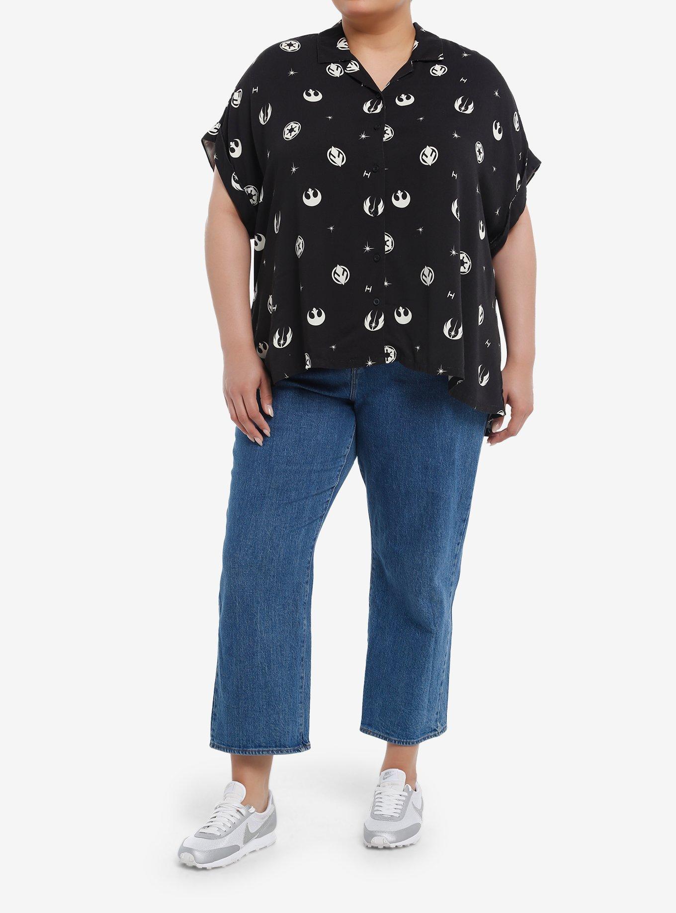 Her Universe Star Wars Icons Dolman Woven Button-Up Plus Size Her Universe Exclusive, , hi-res