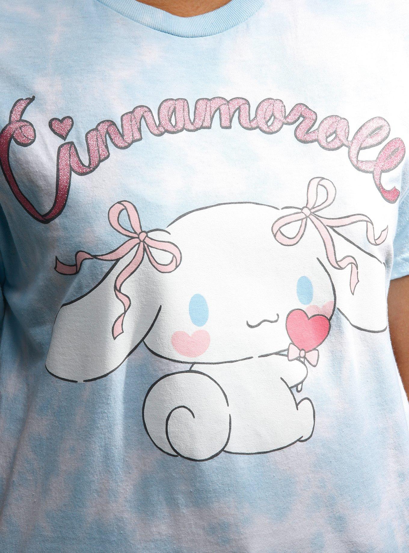 Cinnamoroll Ribbon Glitter Tie-Dye Boyfriend Fit Girls T-Shirt, MULTI, alternate