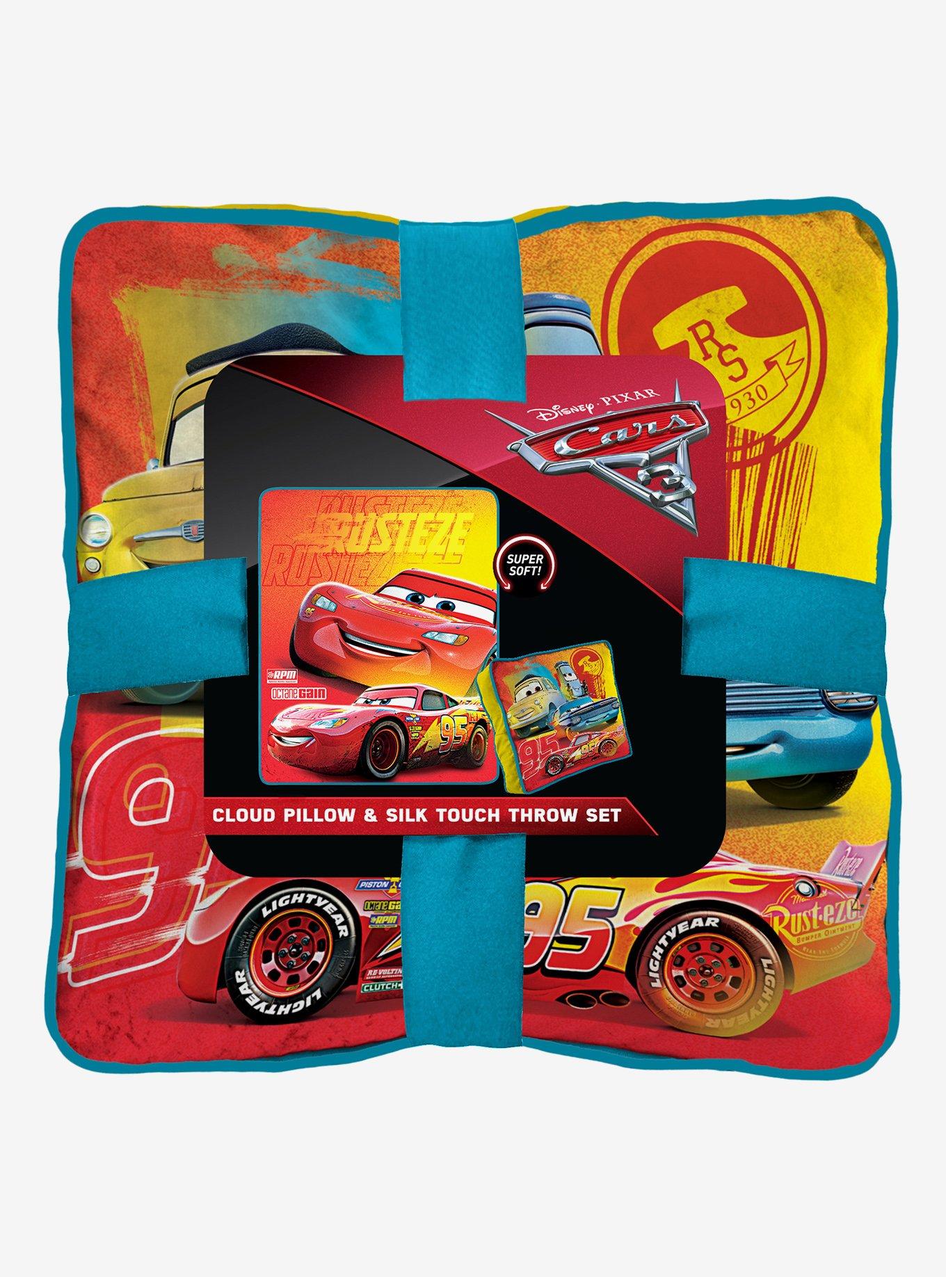 Disney Pixar Cars Rusteze Lightning Silk Touch Throw With Cloud Pillow, , alternate