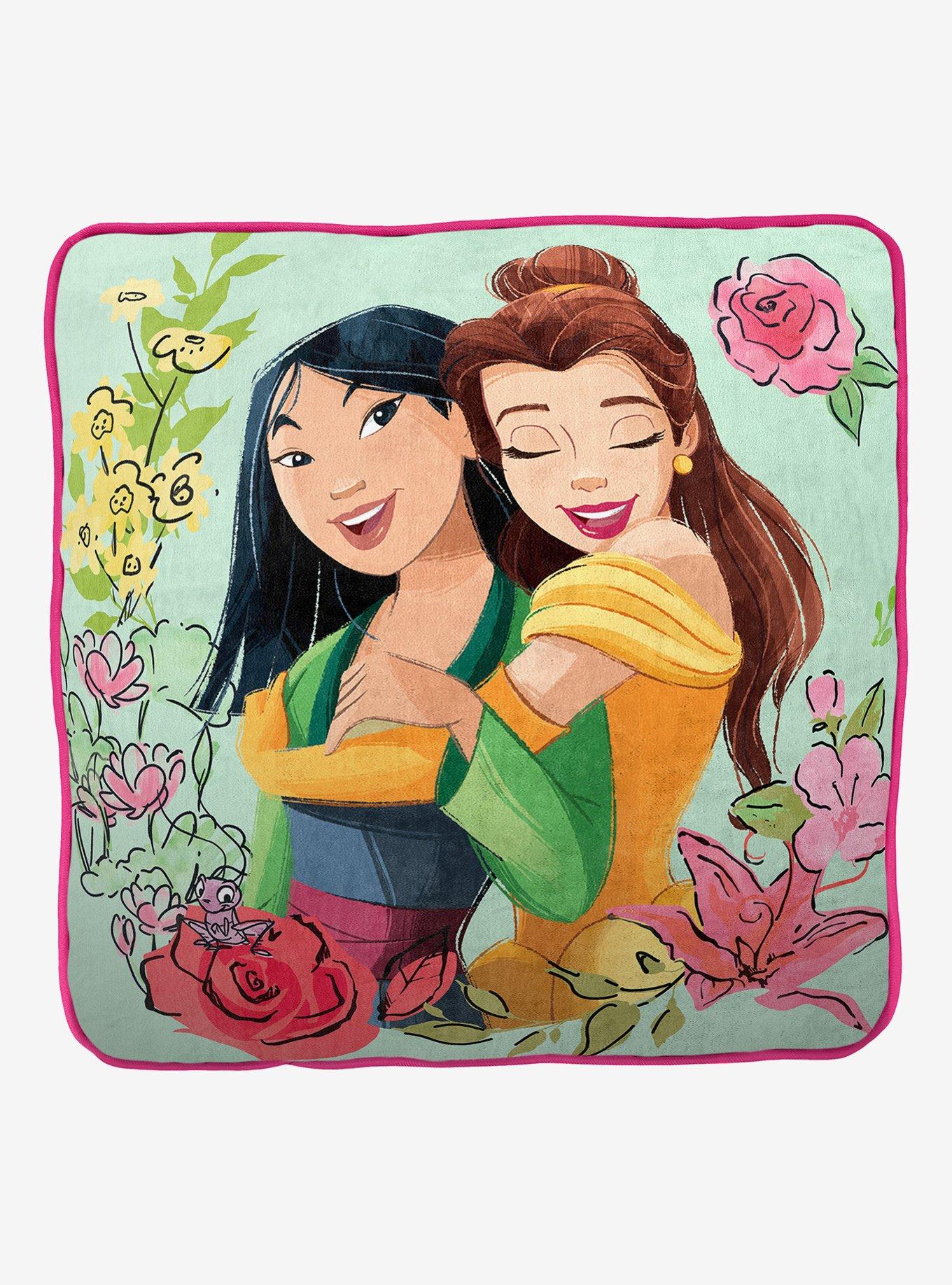 Disney Princess Floral Smiles Silk Touch Throw With Cloud Pillow, , alternate