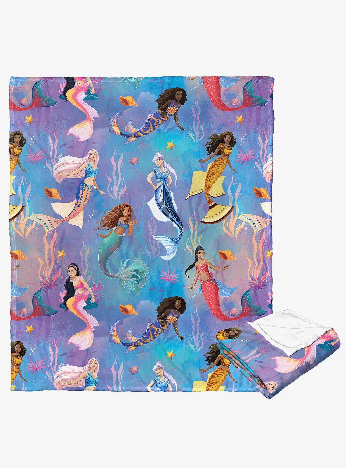 Disney The Little Mermaid Daughters of Triton Silk Touch Throw, , hi-res