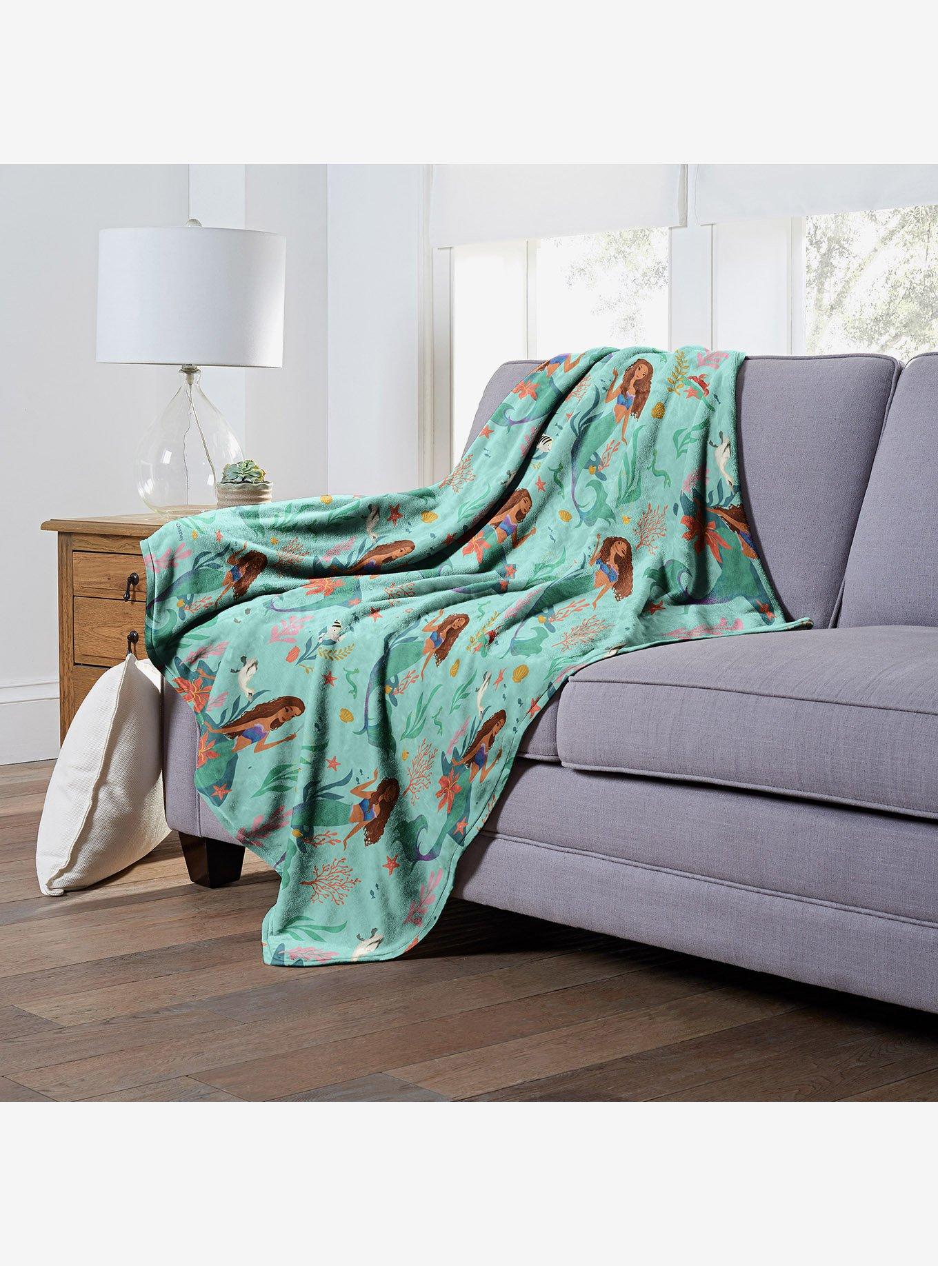 Disney The Little Mermaid Seafoam Sweetheart Silk Touch Throw, , alternate