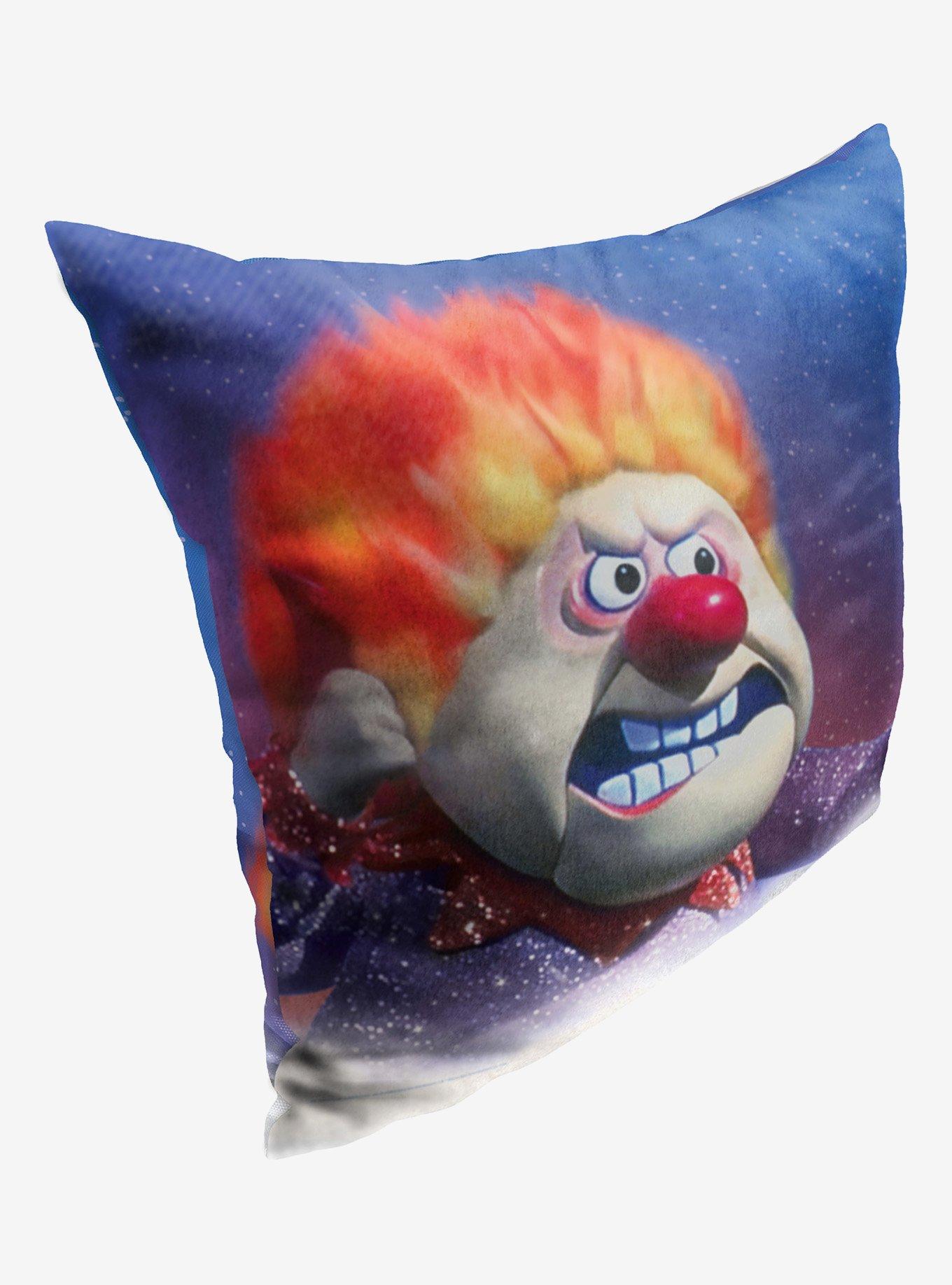 Year Without A Santa Claus Flaming Hot Head Printed Throw Pillow, , hi-res