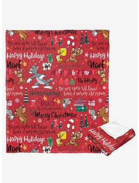 Tom And Jerry Festive Cheer Silk Touch Throw, , hi-res