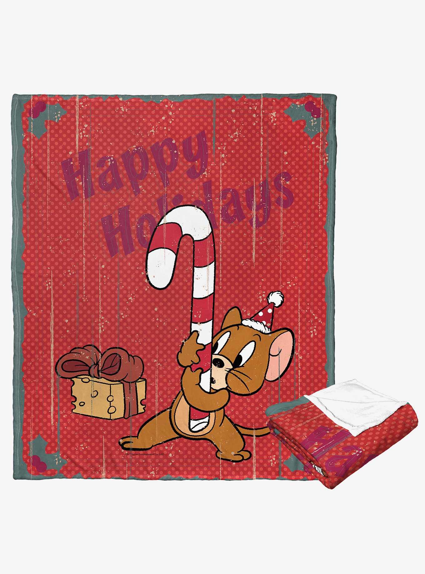 Tom And Jerry Happy Holidays Silk Touch Throw, , hi-res
