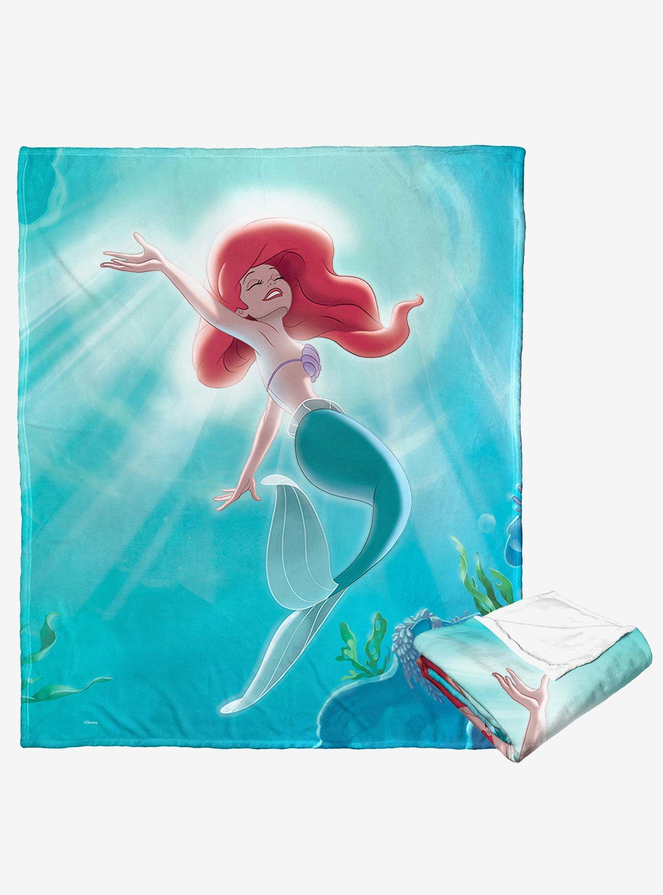 Disney The Little Mermaid Classic Underwater Rays Silk Touch Throw Blanket, , alternate