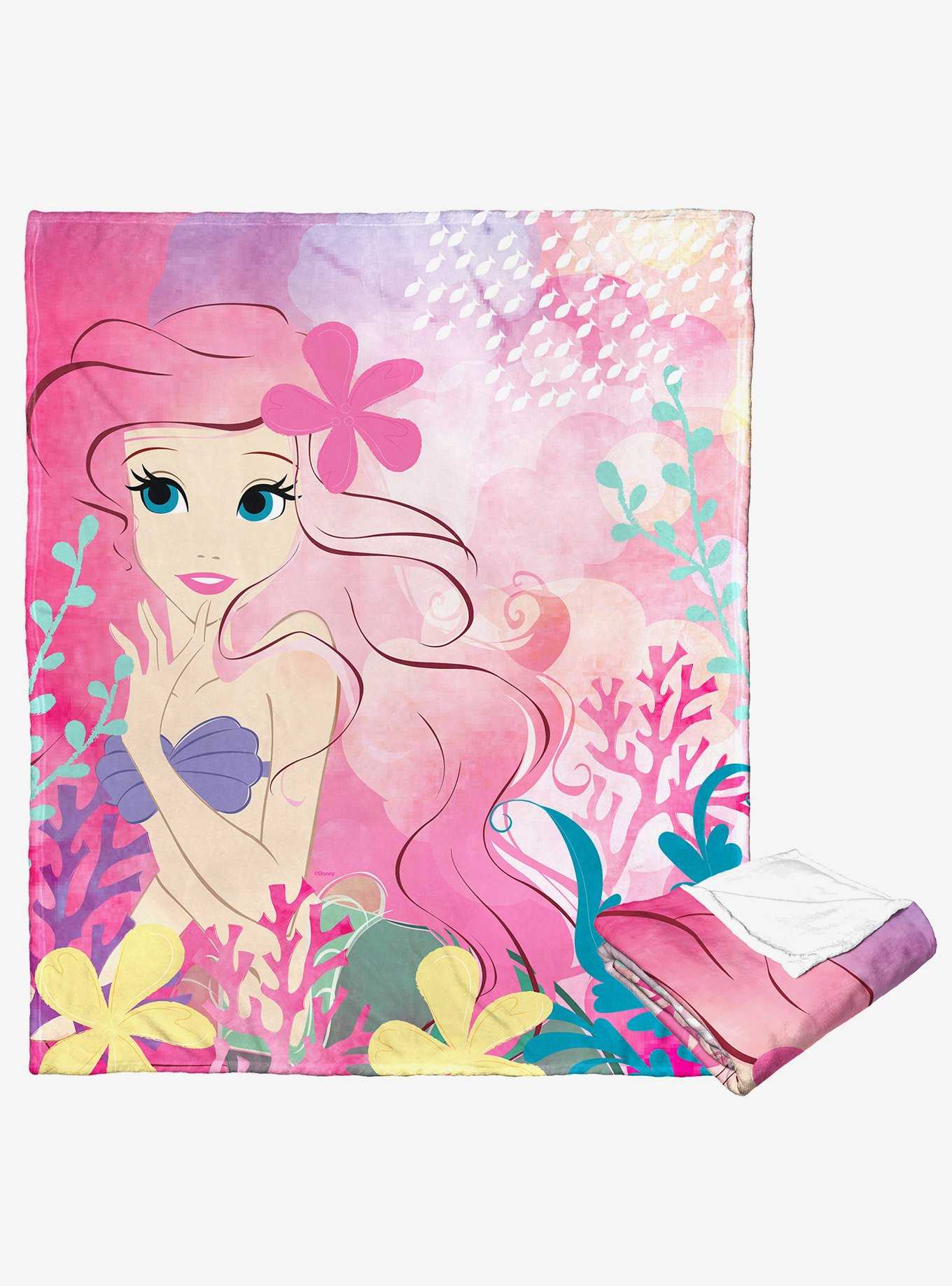 Disney The Little Mermaid Classic Watercolor Princess Silk Touch Throw Blanket, , hi-res