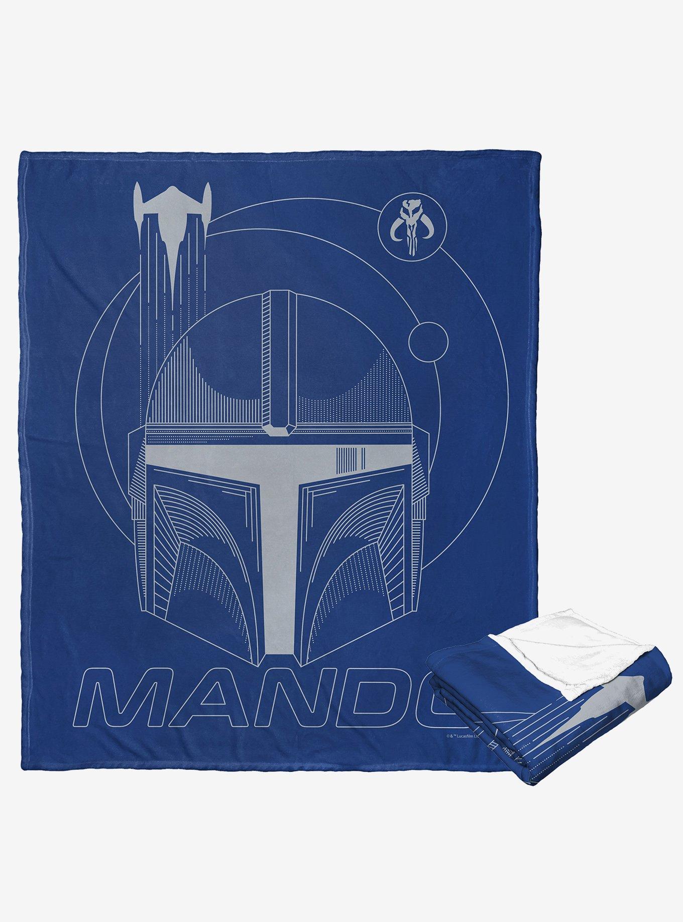 Star Wars The Mandalorian Silver Mando Silk Touch Throw, , alternate