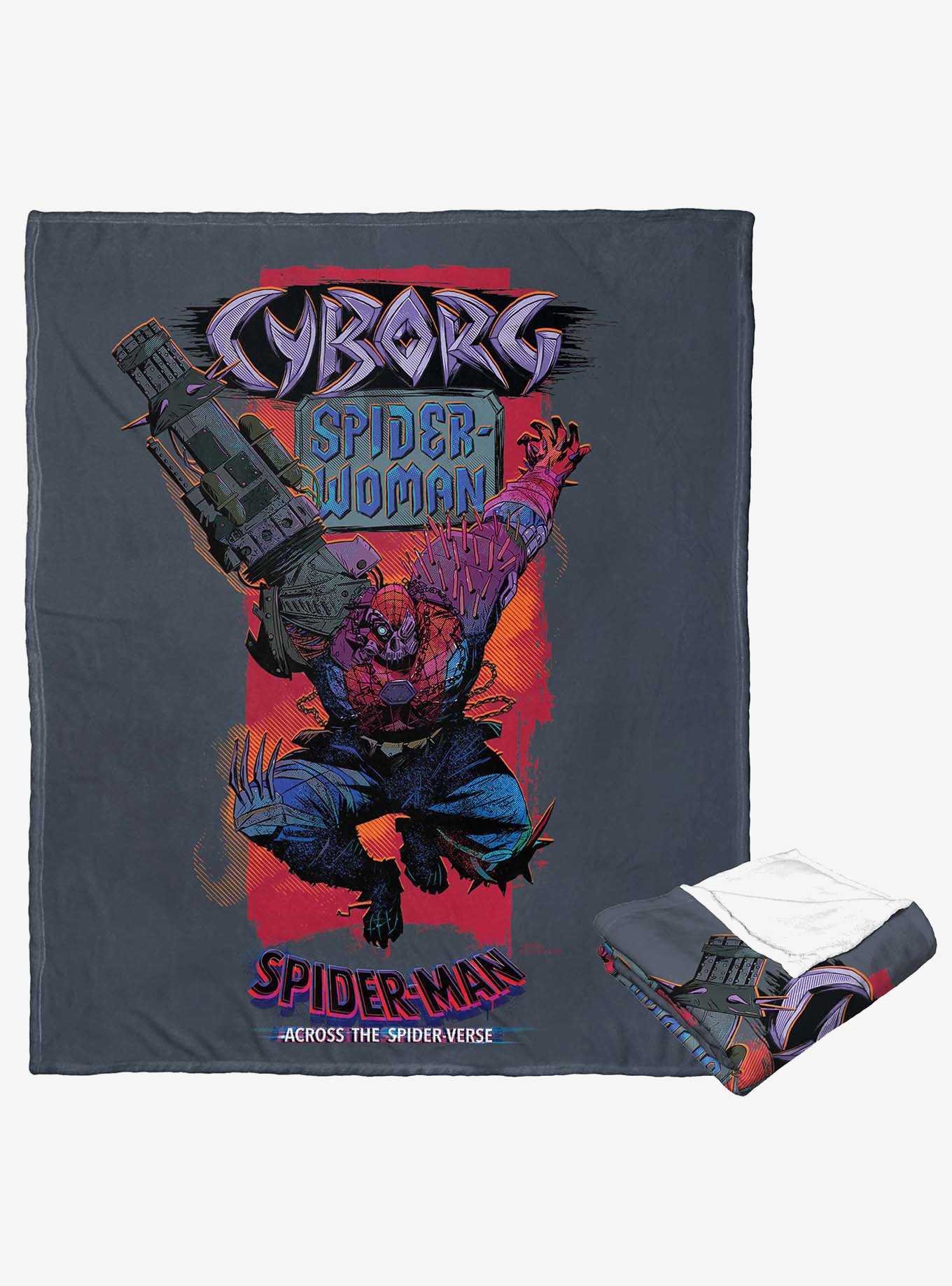 Marvel Spider-Man Across The Spiderverse Cyborg Spider Woman Silk Touch Throw Blanket, , hi-res